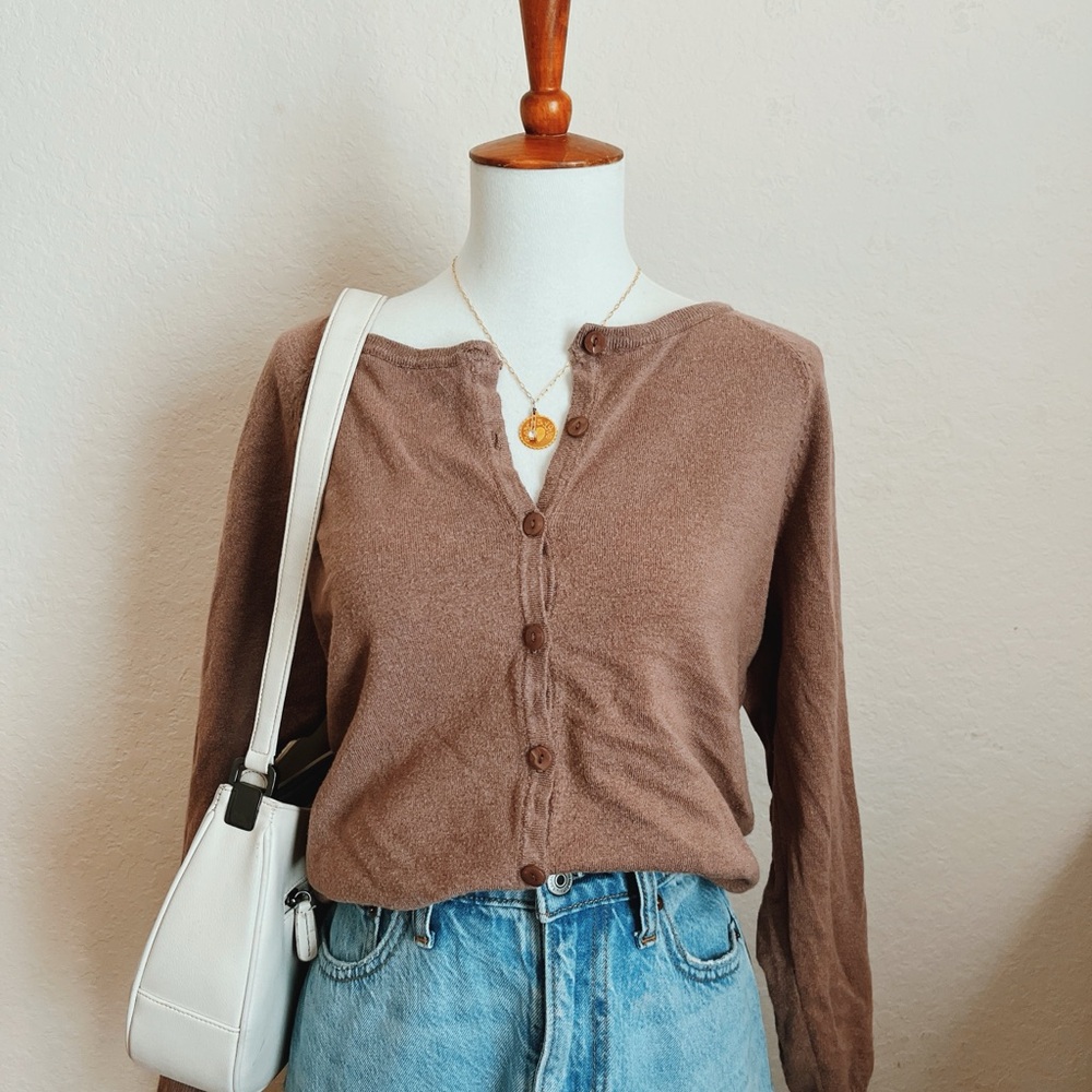 Brown Button-Up Cardigan